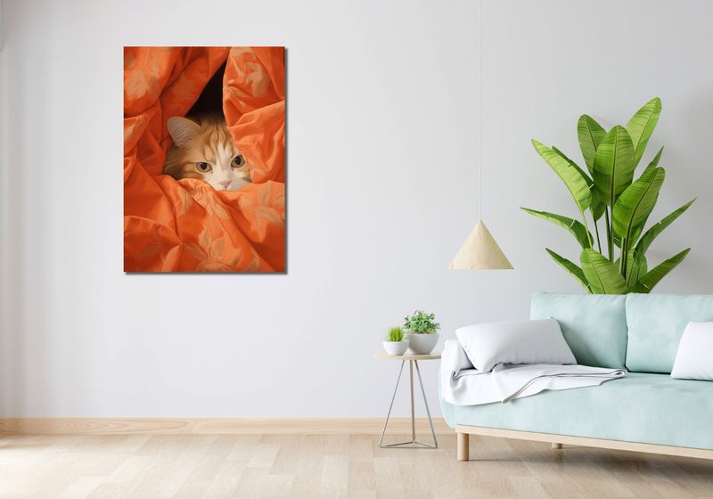 Obraz 70x100cm Ukryty Kot zdjęcie 2