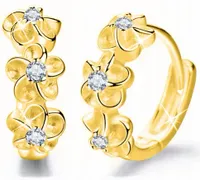 ZŁOTE KOLCZYKI KWIATKI KOŁA KÓŁKA, KOLCZYKI SREBRO PRÓBA 925 DLA KOBIETY