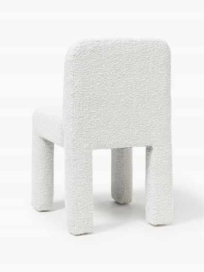 Krzesło tapicerowane Bouclé Lukas Białe zdjęcie 4