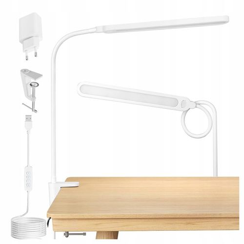 Lampka Na Biurko Biurkowa LED Do Czytania Regulowana Włącznik 10W 3 na Arena.pl