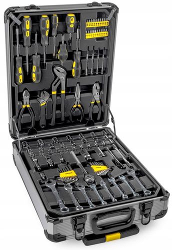 WALIZKA NARZĘDZIOWA ZESTAW NARZĘDZI 186 ELEMENTÓW BITY NASADKI MŁOTEK NÓŻ na Arena.pl