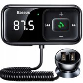 BASEUS TRANSMITER FM BLUETOOTH ŁADOWARKA SAMOCHODOWA 2x USB AUX SD