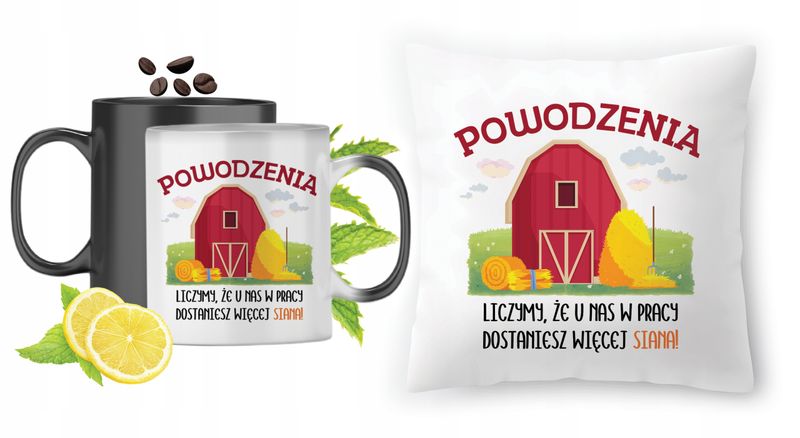 Na Powitanie W Pracy Zestaw Kubek Magiczny + Poduszka Z Nadrukiem Ze Zdjęci zdjęcie 1