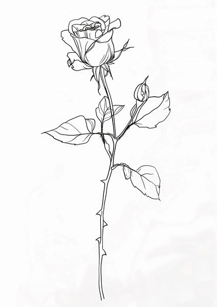 Plakat 59,4x84,1cm Kontur Róży zdjęcie 1