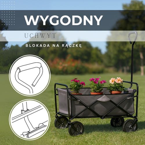 Wózek ogrodowy turystyczny składany 80 kg czarno-szary na Arena.pl