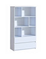 Nowoczesny Regał Otwarty z 2 Szufladami Biały 80 cm ARKTICA DL 2 kolory