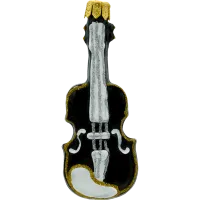 Bombka choinkowa szklana: Skrzypce w czerni i złocie