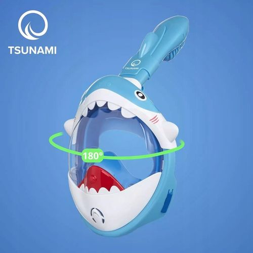 MASKA DO NURKOWANIA Z RURKĄ PEŁNOTWARZOWA PANORAMICZNA DRY TOP SHARK DZIECI na Arena.pl