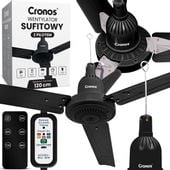 WENTYLATOR WIATRAK SUFITOWY + PILOT + TIMER 120CM