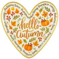 CIASTKO LUKROWANE HALLO AUTUMN ROZ.S SERCE JESIEŃ RĘCZNIE ROBIONE