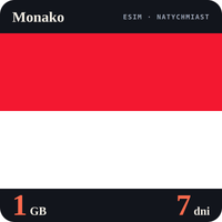 Karta eSIM Internet Monako 1 GB na 7 dni - bez rejestracji