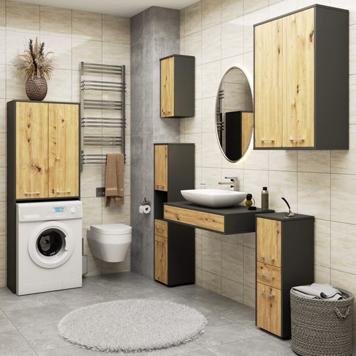 SZAFKA WISZĄCA FIN H934 W64 2D GRAFIT SZARY/DĄB ARTISAN na Arena.pl