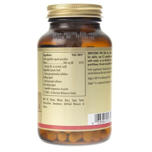 Solgar Niacyna 500 mg - 100 kapsułek na Arena.pl