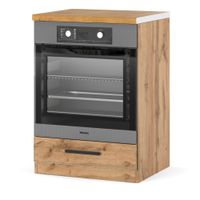 Szafka Kuchenna Stojąca Piekarnik Z Blatem Modułowa 60cm Blande Dąb Wotan