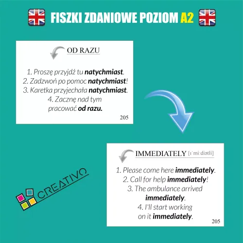 Angielski. Fiszki zdaniowe. Poziom A2 na Arena.pl