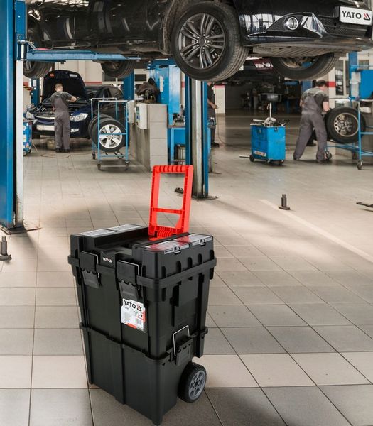 WÓZEK NARZĘDZIOWY YATO SKRZYNKA NA KÓŁKACH 2 ELEM. zdjęcie 3