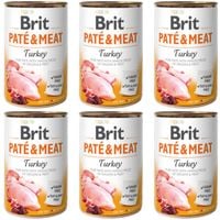 mokra karma dla psa brit pate & meat turkey 6 x 400 g z indykiem bezzbożowa