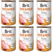 mokra karma dla psa brit pate & meat turkey 6 x 400 g z indykiem bezzbożowa