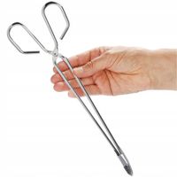SZCZYPCE KUCHENNE DO SAŁATKI MIĘSA GRILL UNIWERSALNE METALOWE SREBRNE
