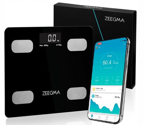 INTELIGENTNA WAGA ŁAZIENKOWA BLUETOOTH ANALITYCZNA APLIKACJA ZEEGMA 17W1 na Arena.pl