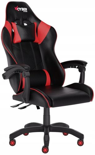FOTEL GAMINGOWY CYBER CHAIRS X-LOGIC RED - BIUROWY na Arena.pl