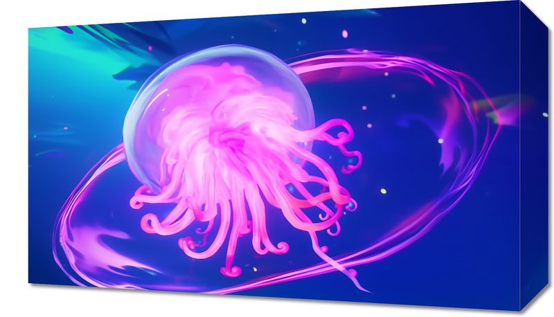 Obraz 50x30cm Neonowa Meduza zdjęcie 1