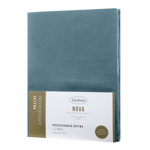 Prześcieradło satynowe z gumką NOVA3 140x200 Eurofirany petrol zdjęcie 2