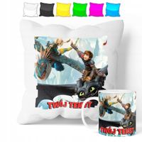 ZESTAW: KUBEK + POSZEWKA - WYTRESOWAĆ SMOKA - PREZENT WIELE WZORÓW + IMIĘ