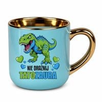 Nie drażnij tatozaura - kubek elegancki na prezent Niebieski DZIEŃ TATY