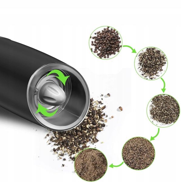 ELEKTRYCZNY MŁYNEK DO PIEPRZU ZESTAW 2 SZT MŁYNKÓW DO SOLI I PIEPRZU, Z LED zdjęcie 10