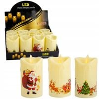 ŚWIECA LED DEKORACJA OZDOBA ŚWIĄTECZNA EFEKT PŁOMIENIA LAMPION 10 CM