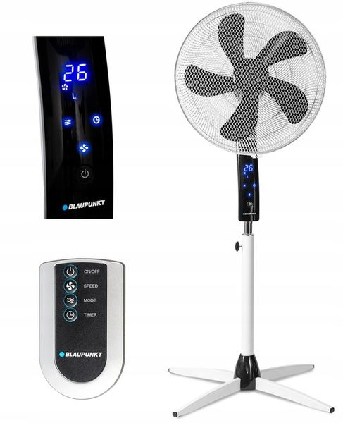 CICHY MOCNY WENTYLATOR WIATRAK PODŁOGOWY BLAUPUNKT ASF701 40dB 55W PILOT zdjęcie 1