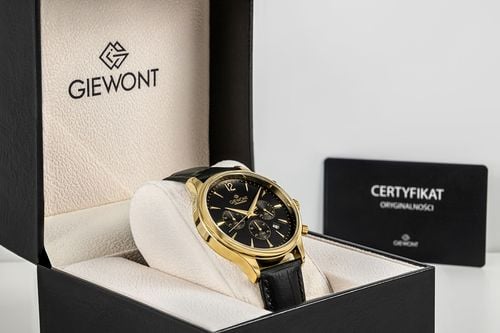 zegarek męski giewont chronograph sapphire czarno złoty gw6310-a4 na Arena.pl