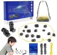 MAGNETYCZNA GRA W SZACHY KAMIENIE MAGNETYCZNE ZEST 40 KULEK GRA EDUKACYJNE