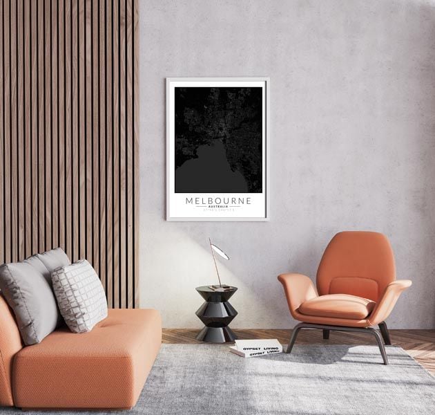 Melbourne mapa czarna - plakat 30x40 cm zdjęcie 3