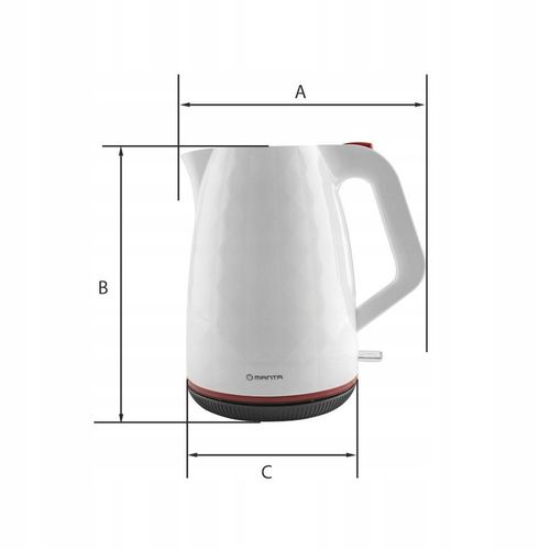 CZAJNIK ELEKTRYCZNY bezprzewodowy BIAŁY CICHY 2200W BEZ BPA FREE 1,7L Manta na Arena.pl