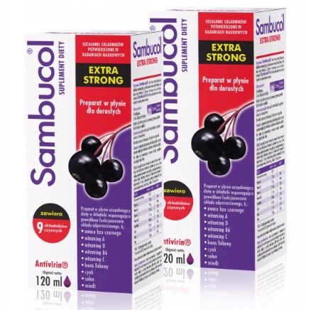 Sambucol Extra Strong czarny bez, syrop na odporność 120 ml x2 na Arena.pl