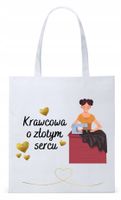 Dla Krawca Krawcowej Torba Eco Biała Shopper Z Nadrukiem Ze Zdjęciem