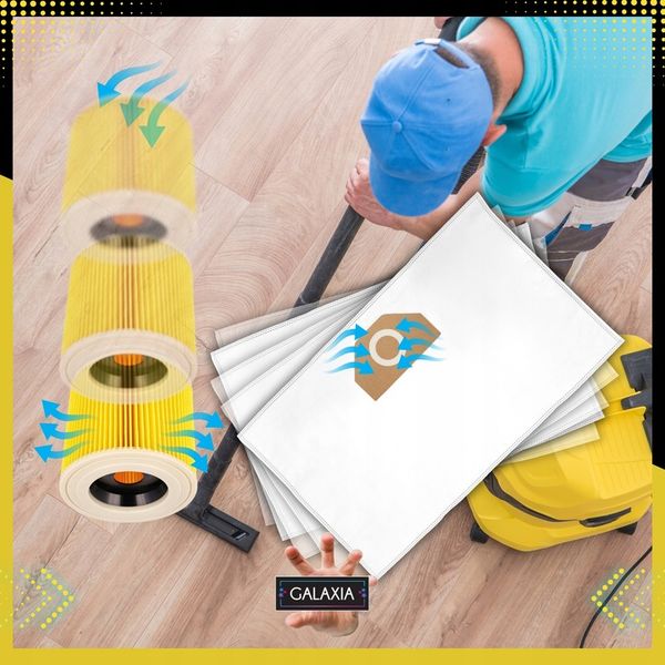 10x WORKI DO ODKURZACZA KARCHER WD3 WOREK WD 3 WD WD 6 SE 4001 Plus zdjęcie 3