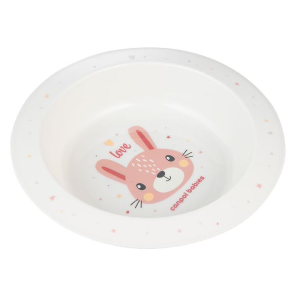 CANPOL Miseczka plastikowa dla dziecka 270ml CUTE ANIMALS różowa zdjęcie 1