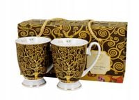 KOMPLET 2 KUBKÓW PORCEALNOWYCH Duo Golden Line porcelana 320 ml