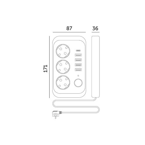 przedłużacz linea pro 3gn+4usb/1usb-c/5m/zu+w czarny kobi na Arena.pl