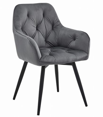 Krzesło JORK360 - ciemny szary aksamit / nogi czarne x 1 na Arena.pl