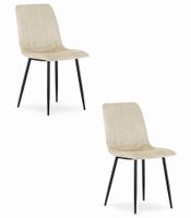 Krzesło LAVA - jasny beż aksamit x 2