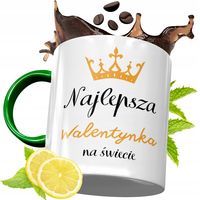 Kubek Zielony Na Walentynki Dla Zakochanych Z Nadrukiem Ze Zdjęciem