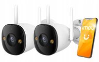 2 Zewnętrzne Kamery IP WiFi 5Mpx Imou bullet 3 IR30 Mikrofon Głośnik Syrena