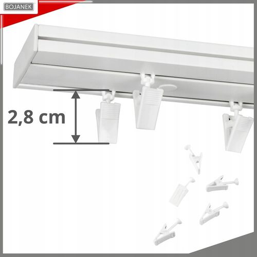KARNISZ Podwójny z Maskownicą Szyna Sufitowa PCV Biała 300cm z Osłoną na Arena.pl