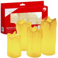 Świeczka led lampki wkłady znicza komplet świece wosk zestaw 4 szt