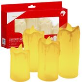 Świeczka led lampki wkłady znicza komplet świece wosk zestaw 4 szt