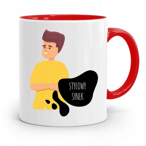 Kubek Czerwony Prezent Dla Syna Stylowy Synek Z Nadrukiem Ze Zdjęciem na Arena.pl
